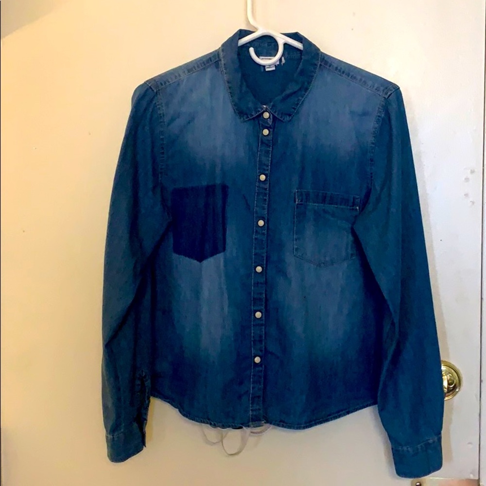 Snap button up denim shirt
